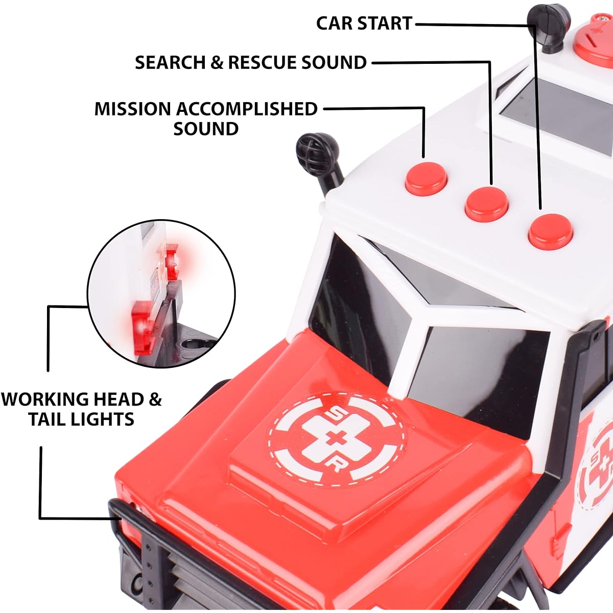 Sunny Days Entertainment Maxx Action Light & Sound Snow Vehicle with Trailer Polar Bear Transport (320674)