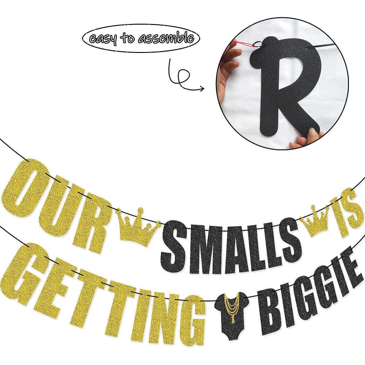 Our Smalls is Getting Biggie Banner Hip Hop First Birthday Big One 1st Birthday Party Decorations