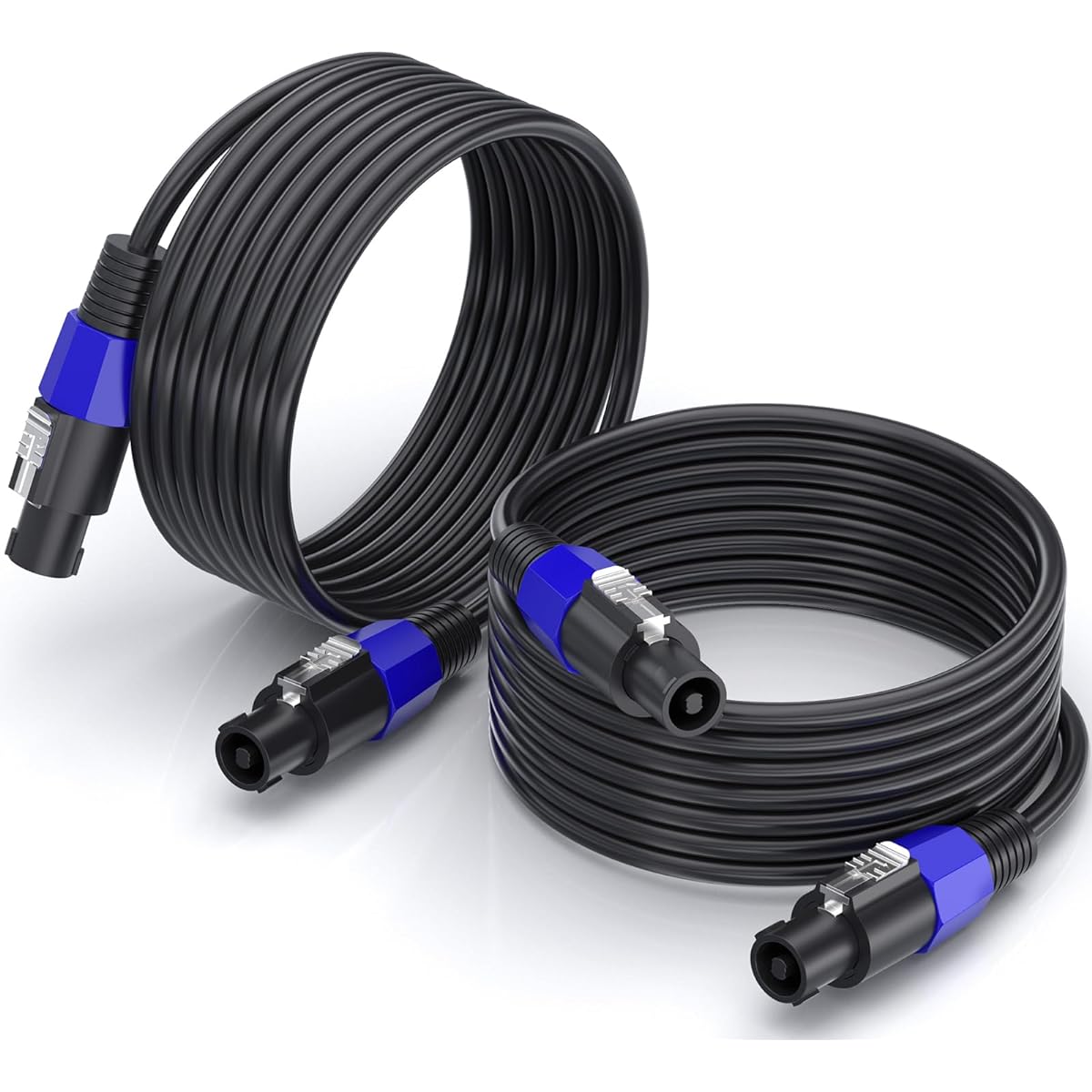 EPYOADO 25ft Professional Speakon to Speakon Cable 12 AWG Patch Cord DJ/PA Audio Amplifier Speaker Cable Wire Pack of 2