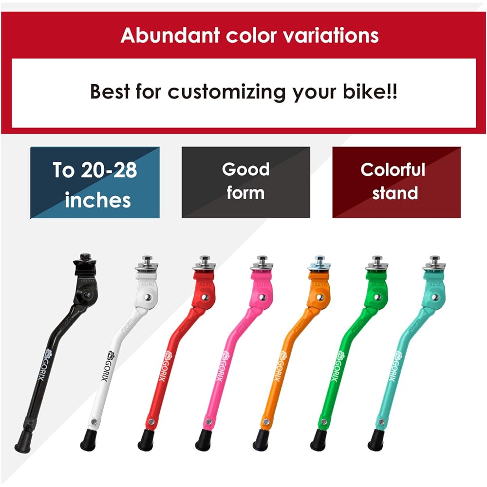GORIX Smart Bicycle Kickstand Center Stand Lightweight [Compatible with Road Bikes, Cross Bikes, Mountain Bikes] (Flamingo) (GX-KC22AAJ-Z)