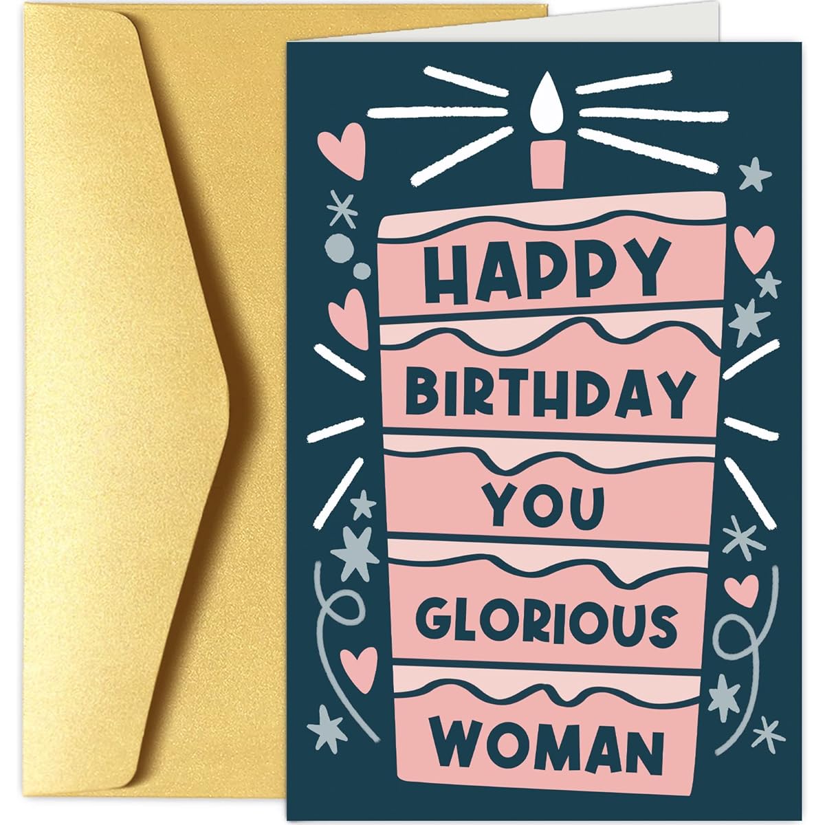 Chenive Happy Birthday Cards for Her, Funny Birthday Cards for Mom, Sister, Daughter, Wife, Girlfriend, Friend, You Glorious Women Birthday Greeting Cards