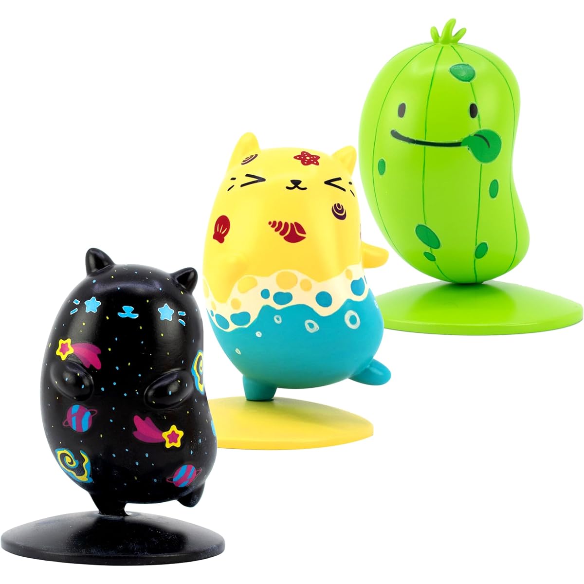 CVP Mini Figures 3 Pack | Mini Figures for Kids | Small Animal Figurines | Plastic Collectible Toys for Kids & Adults | for Boys & Girls | Figure Toys | Sandy Galacticat Jr.