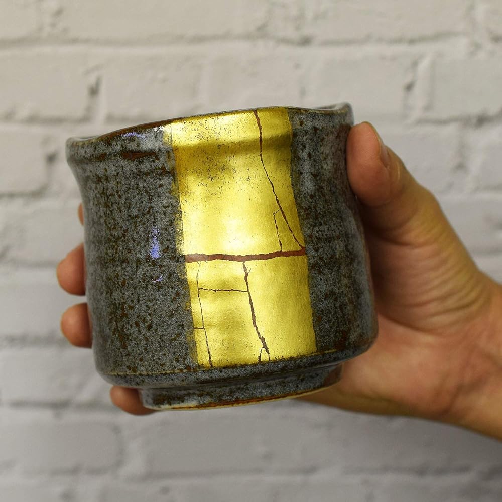 Teacup Stylish Kutani Ware Teacup Gold Leaf Line Teacup Ceramic Brand Japanese Tableware Made in Japan