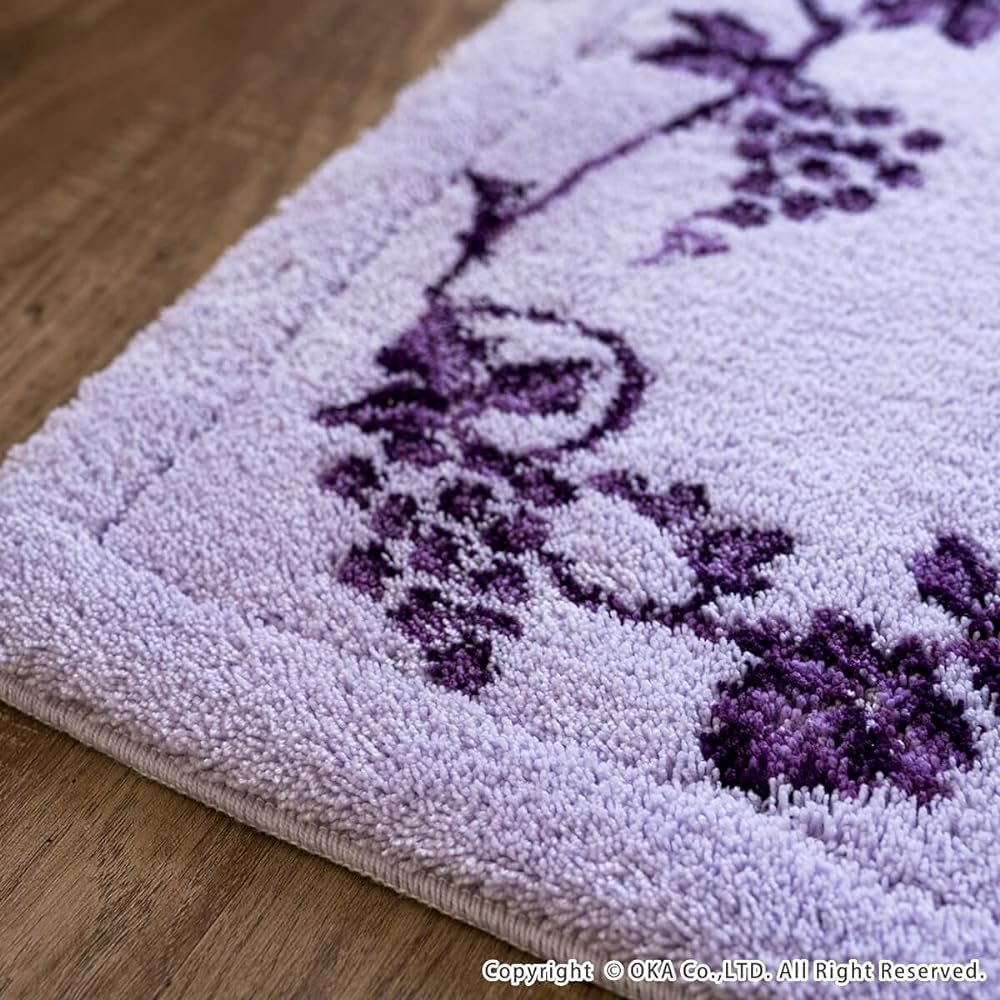 OKA Good Dry Bath Mat Lux Approx. 50cm x 80cm Purple (Water Absorbing, Quick Drying, Foot Wiping Mat, Antibacterial, Odor Resistant, Anti-Slip Treatment)