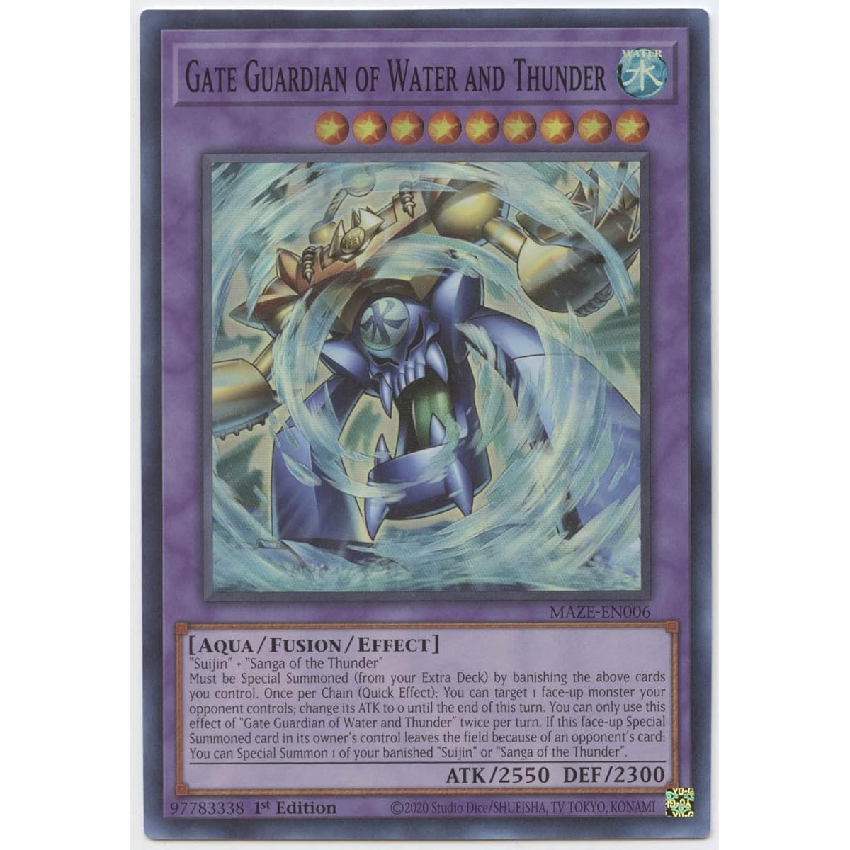 Gate Guardian of Water and Thunder MAZE-EN006 Super Rare 1st Edition
