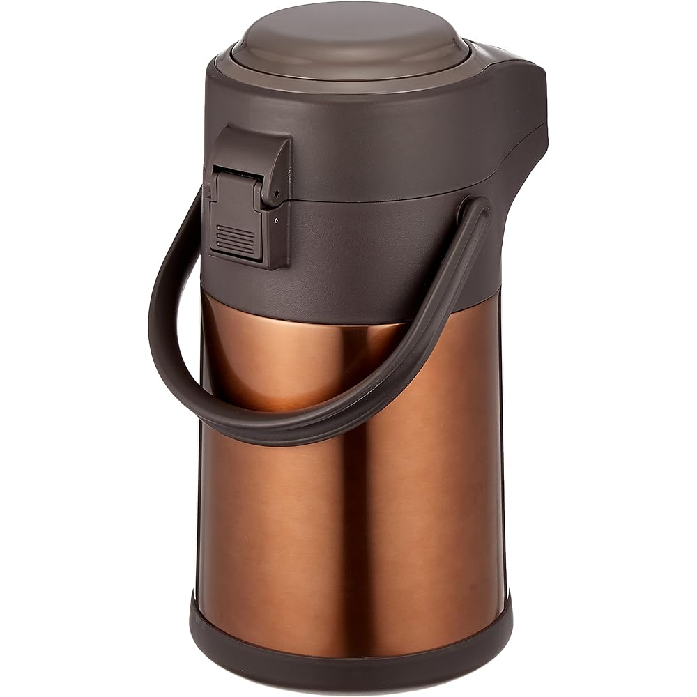 Pearl Metal Thermal Tabletop Stainless Steel Air Pot 2.5L Brown Eco and Nico HB-1561