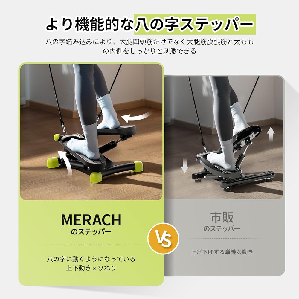 Stepper MERACH Health Stepper with Exercise Band/Monitor Full Body Training Foot Stepper Quiet Design Compact Mini Stepper Foot Health Equipment Home Training