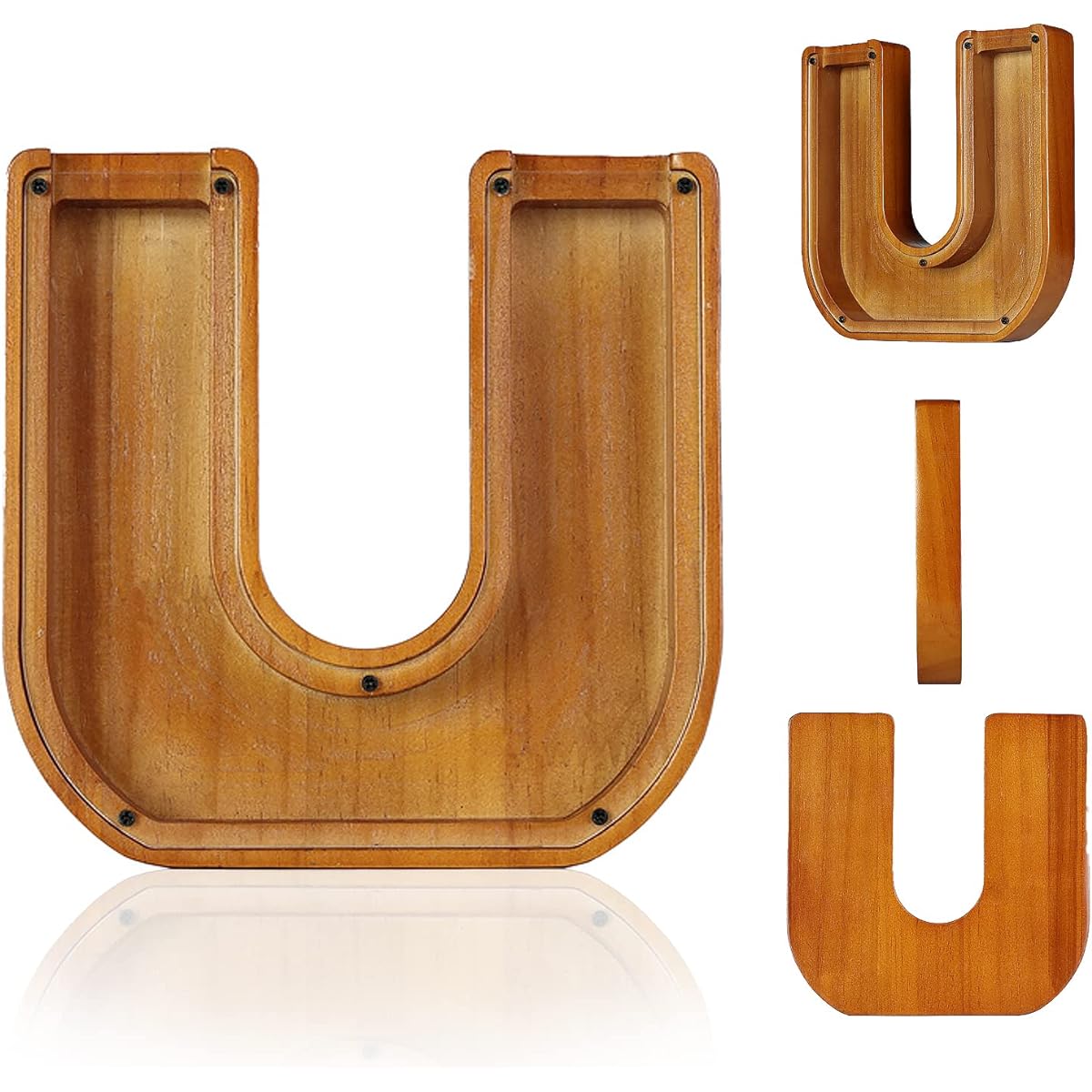 Boys/Girls Pig Piggy Bank Wooden Gift Personalized Letter Coin Bank Wooden Piggy Bank Frame Birthday Gift for Children Adults Boys Girls