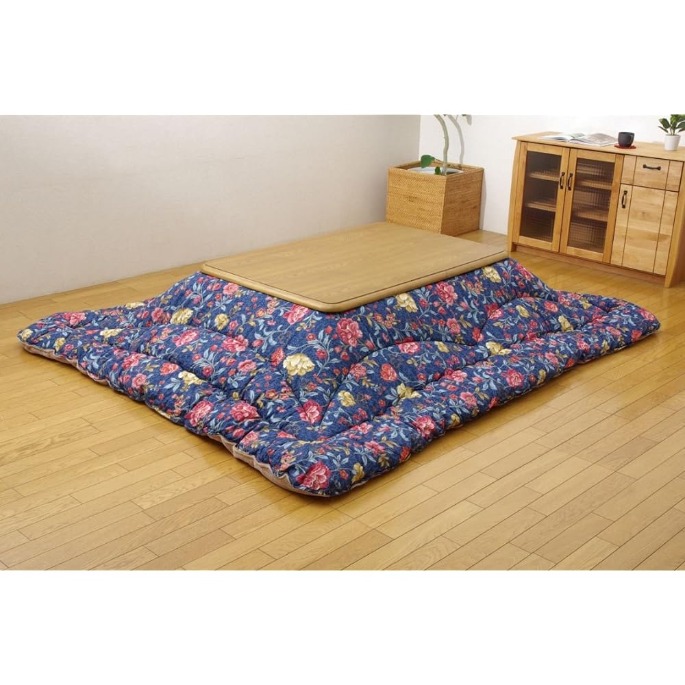 Ikehiko Kotatsu Futon Square Courrèges Approx. 205 x 205 cm Navy Made in Japan Thick Elegance #5953219