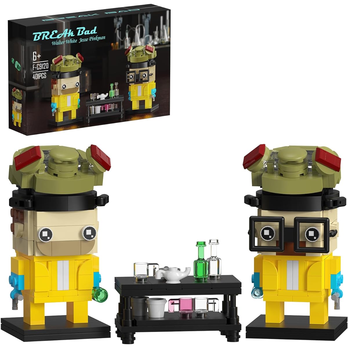 VONADO Break Bad Walter White and Jesse Pinkman Building Kit Break Bad Figure Model Toys Gift Ideas for Fans & Kids Ages 6+ 2023(401 Pieces)