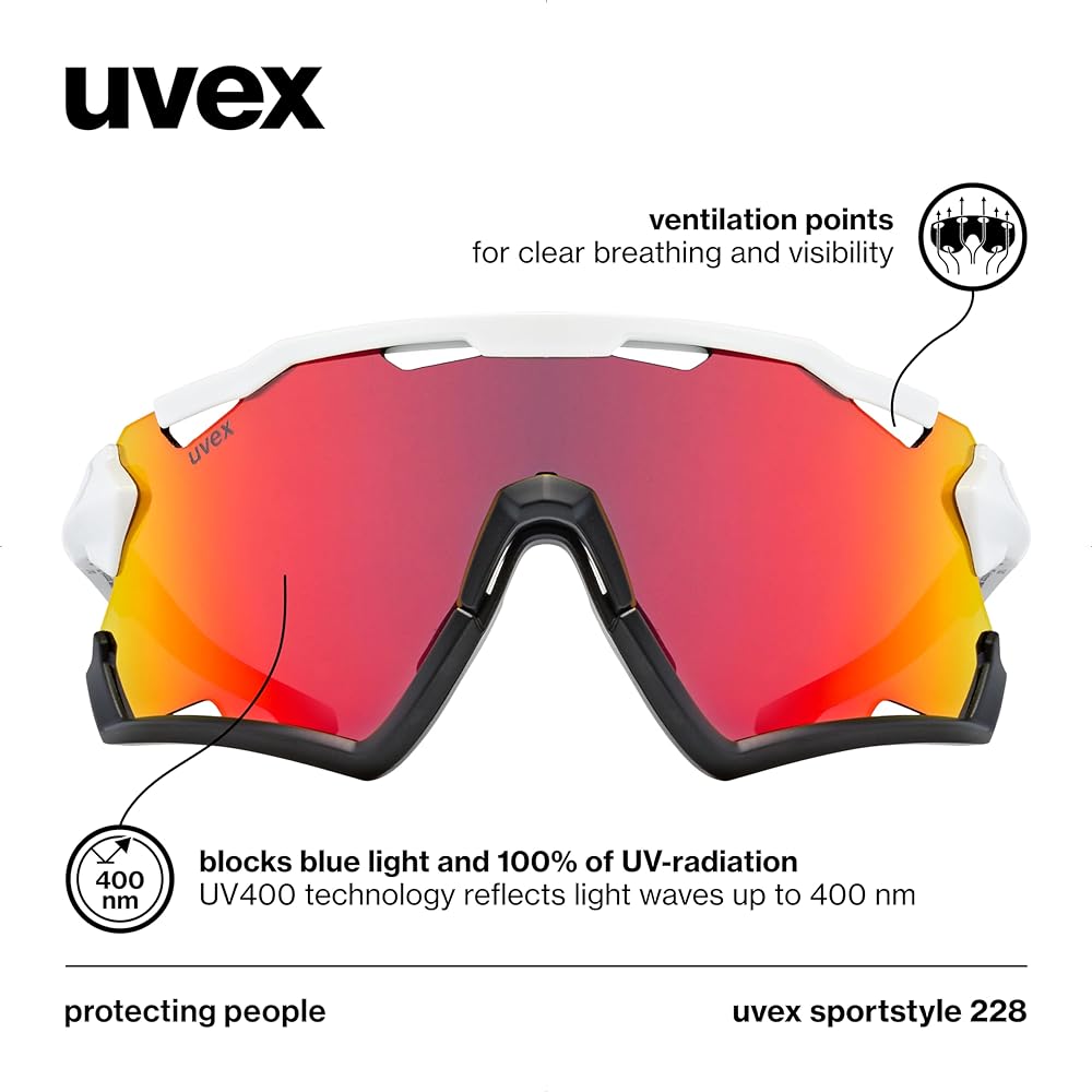 uvex sports sunglasses UV400 anti-fog mirror lens bicycle/outdoor sportstyle 228