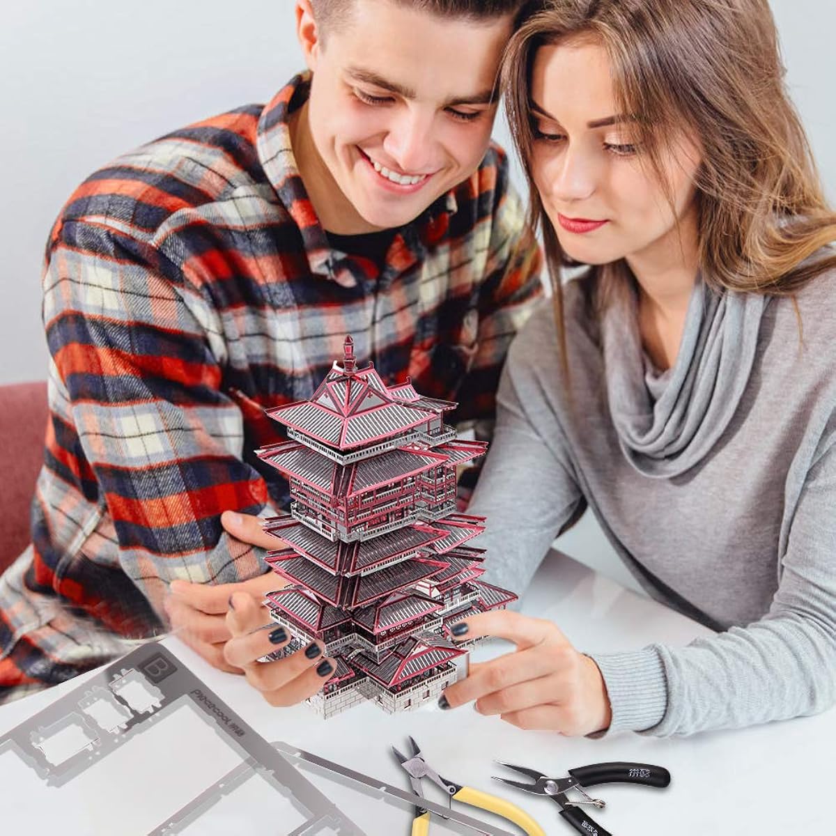 Piececool 3D Puzzle 3D Puzzle Metallic Nano Puzzle Metal Puzzle DIY Craft Toy Educational Toy Children Adults Gift Birthday Christmas Present Best Gift Plastic Model Etsurou