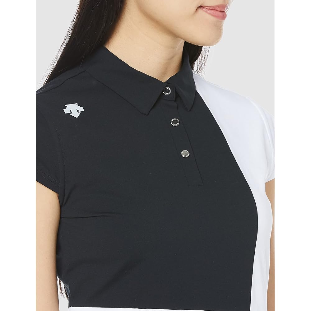 [DESCENTE] Short Sleeve Shirt, Sweat Absorbent, Quick Drying, UVCUT, UPF50+, Stretch, Switching Design, Golf, DGWVJA08 Women's