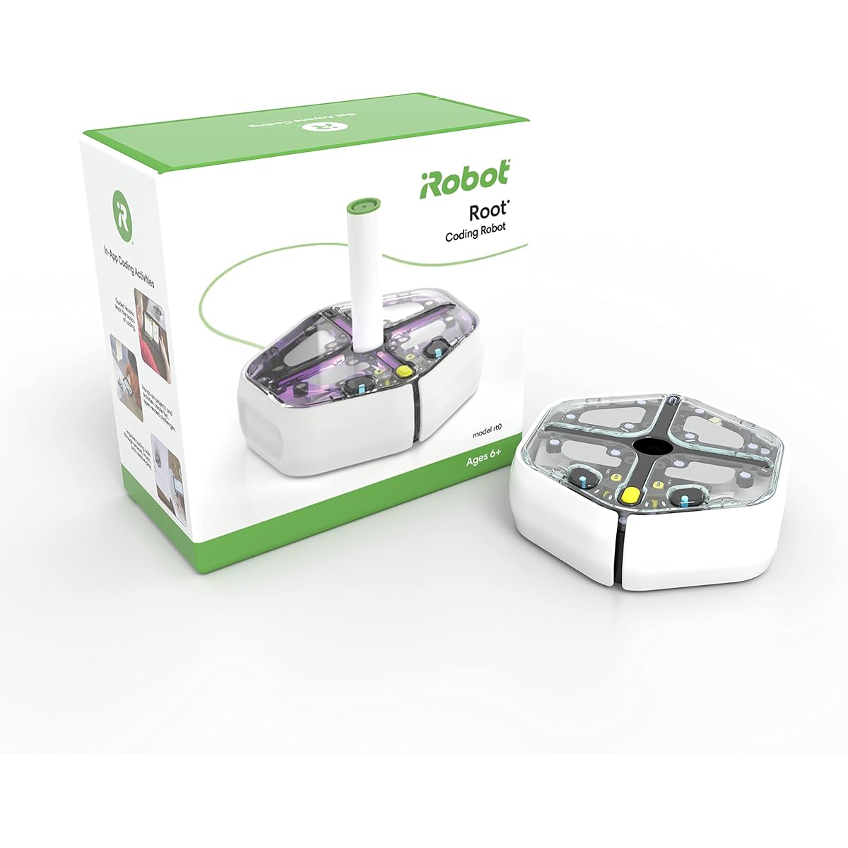 iRobot Root rt0 Coding Robot: Programmable STEM Toy for Kids Ages 6+ - Perfect for Creative Play Through Art, Music, and Code - White