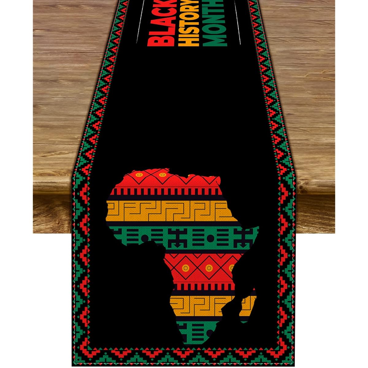 Pudodo Black History Month Table Runner African American Afro Festival Holiday Kitchen Dining Room Home Decor 13x72 Inch