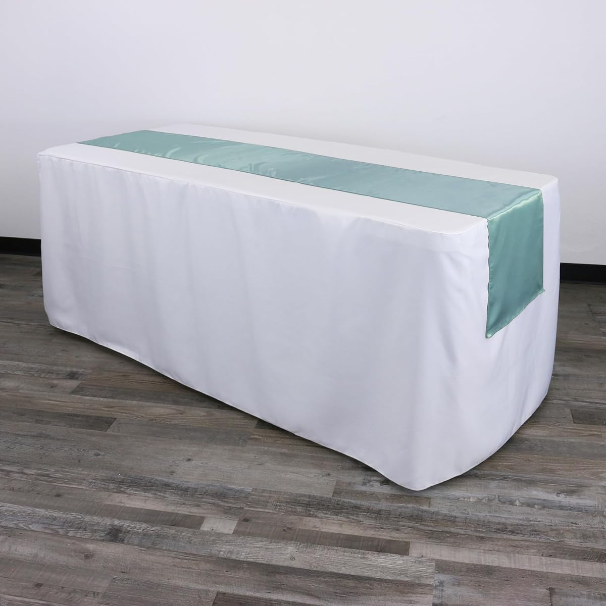 14 x 108 inch satin table runner blue