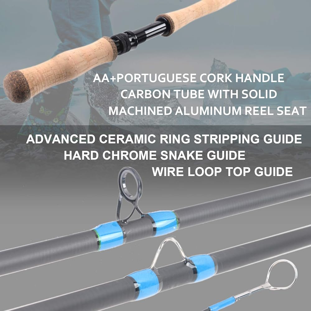M MAXIMUMCATCH Maxcatch Spey Fly Rod 4 Pieces Carbon Fly Fishing Rod with Messe Tube (Size: 6/7/8/9/10 wt)
