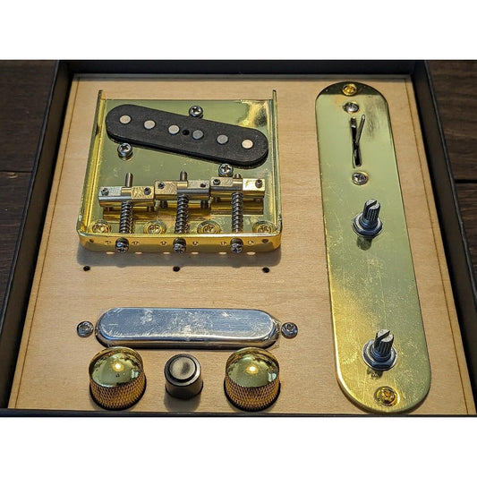 Alnico V Pickup Metal Plate Assembly Set Gold