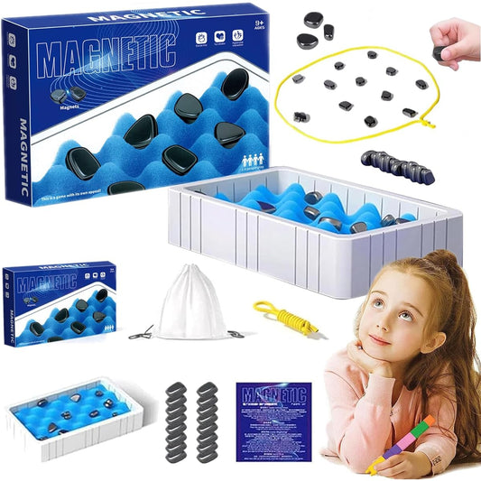 2024 Magnetic Chess Game Portable Magnetic Battle Chess Strategy Tabletop Magnet Game Puzzle Thinking Magnetic Chess Board for Kids Fun Chess Board Family Game Christmas Birthday Gift