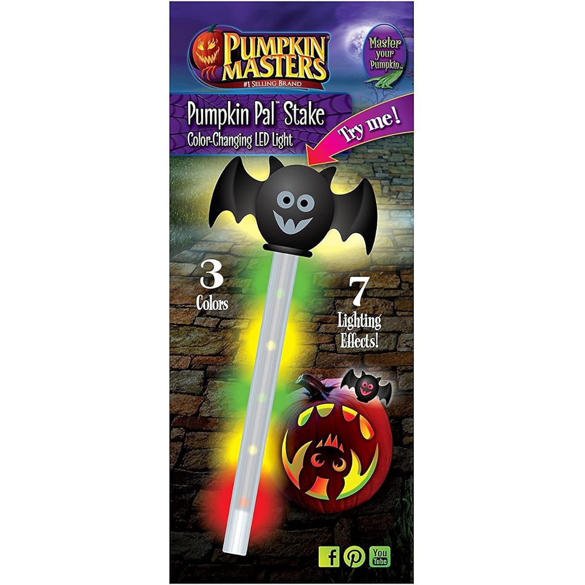 Pumpkin Pal Stake - Color Changing LED Light
