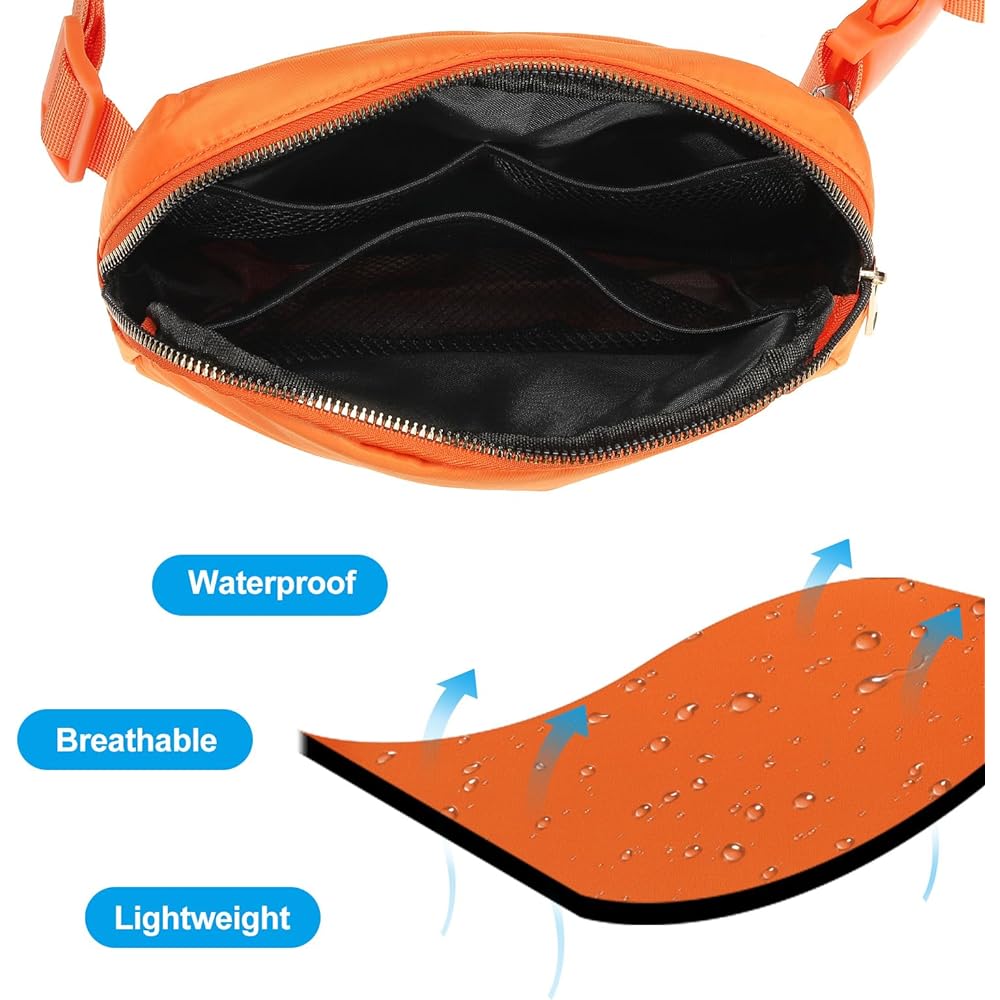 PATIKIL Fanny Pack Waterproof Belt Bag Men & Women Adjustable Crossbody Bag Waist Bag for Running Travel Workout Orange