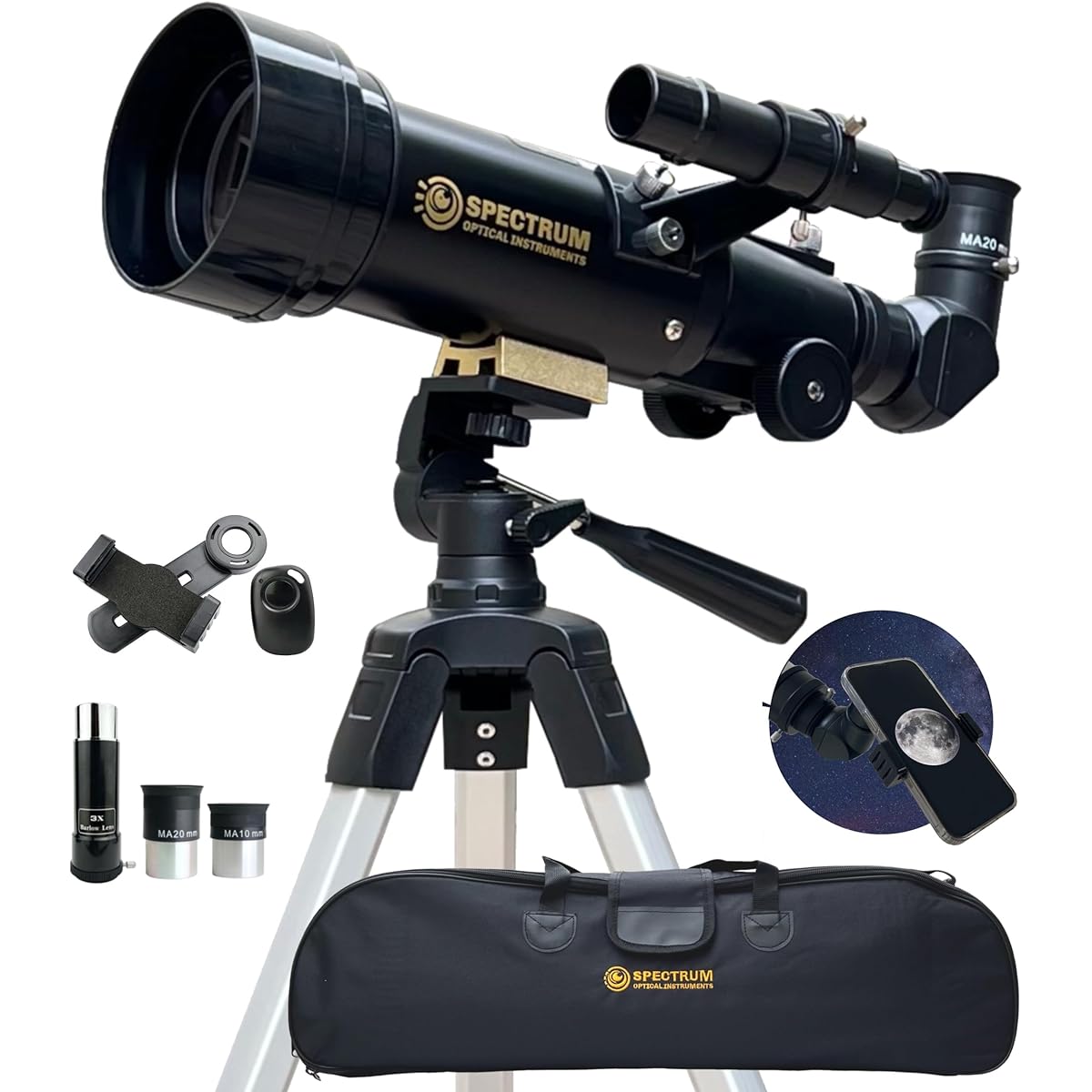 SpectrumOI Telescope for Adults and Kids, Astronomy for Adults, Telescope for Kids 8-12 - Premium Telescope Astronomical Exploration, Kids Charm, Astronomy with Carry Bag