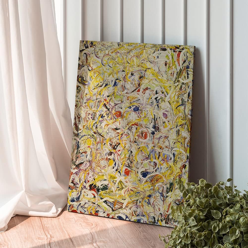 WEART Abstract Painting Large Entrance Living Room Interior Picture Frame 16 Types (02.Jackson Pollock_Shimmering Substance, 73x53cm Canvas Art)
