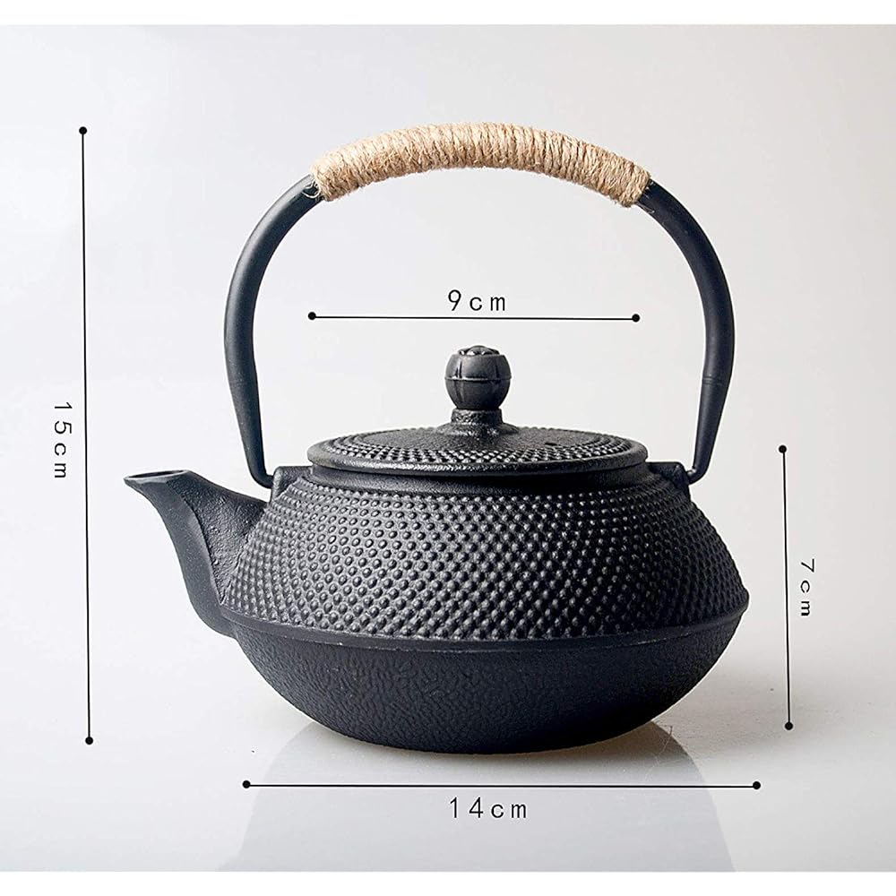 Iron kettle, iron teapot, ironware, no enamel, stylish, iron supplement, IH, open fire compatible, 600ml