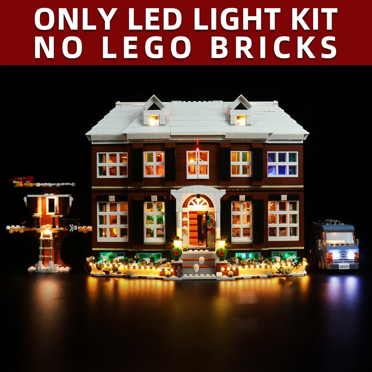 Bourvill LED Light Kit for LEGO Home Alone 21330 - Light Set Compatible with LEGO 21330 Building Blocks - Upgraded Version (No Model Light Kit)