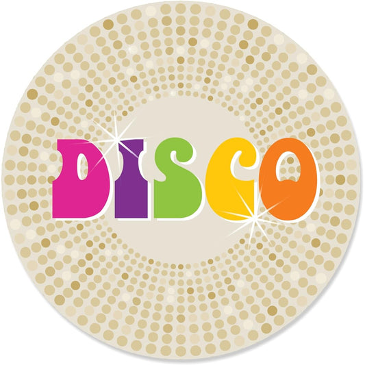 70's Disco - 1970's Disco Fever Party Circle Sticker Labels - 24 Count