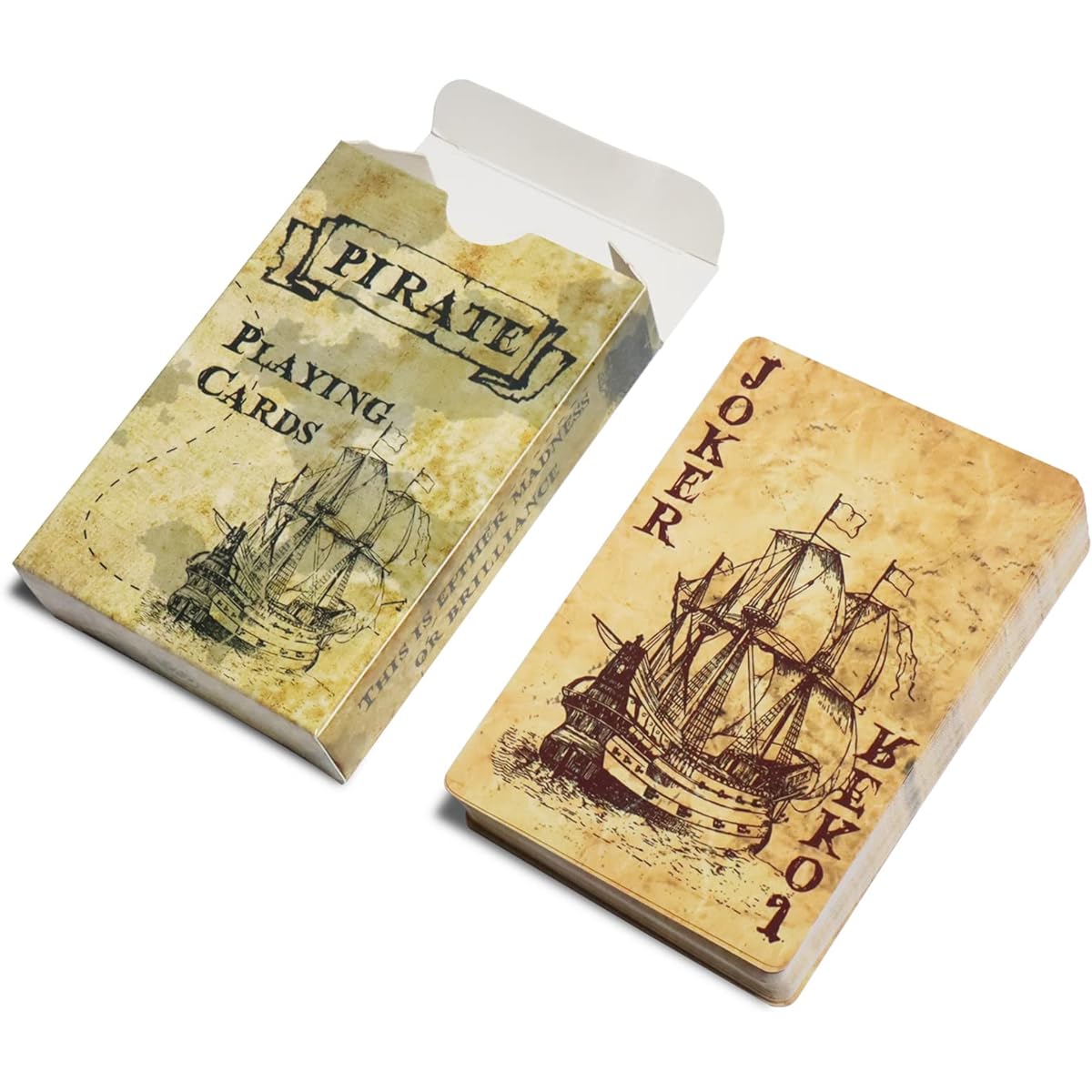 BlackLotos Retro Style Pirate Standard Playing Cards Vintage Pirate Ship Game Poker Cards Deck of Playing Cards 60 x 90mm