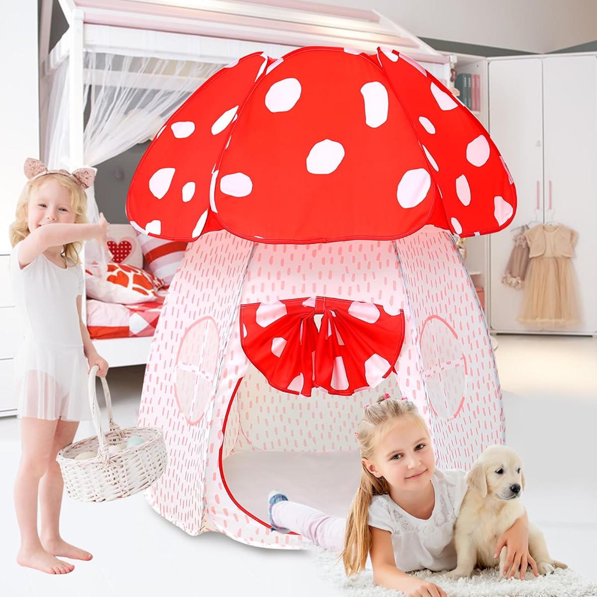 Mushroom Play Tent (43" x 57", Red Mushroom)