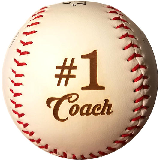 #1 Coach Laser Engraved Synthetic Leather Baseball Gift