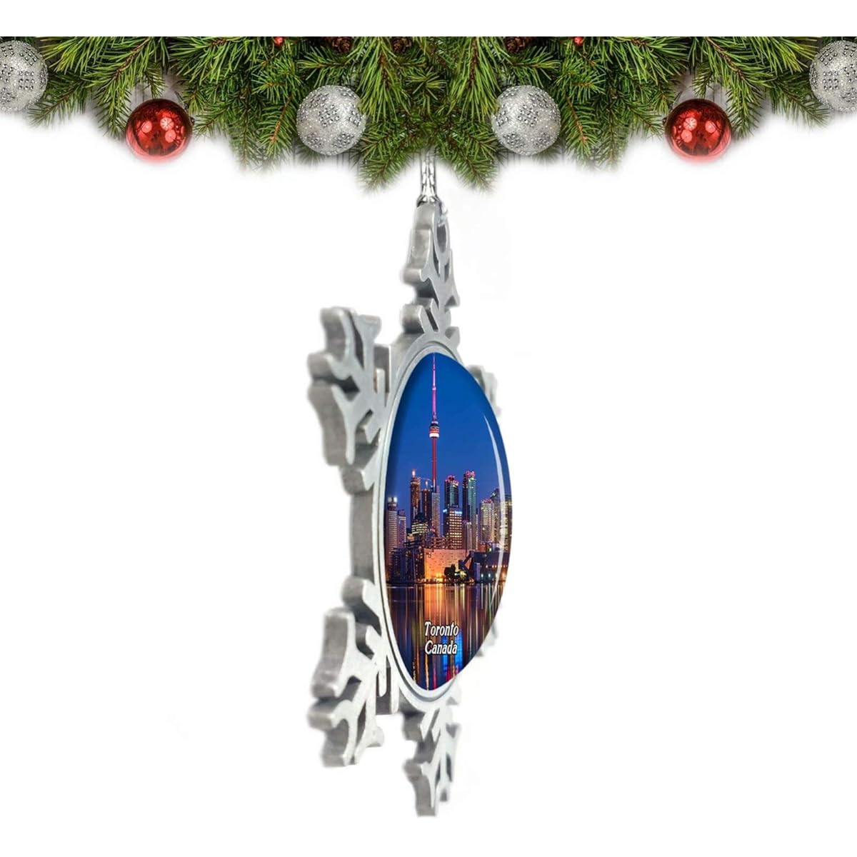 Umsufa Canada CN Tower Toronto Christmas Ornament Tree Decoration Crystal Metal Souvenir Gift