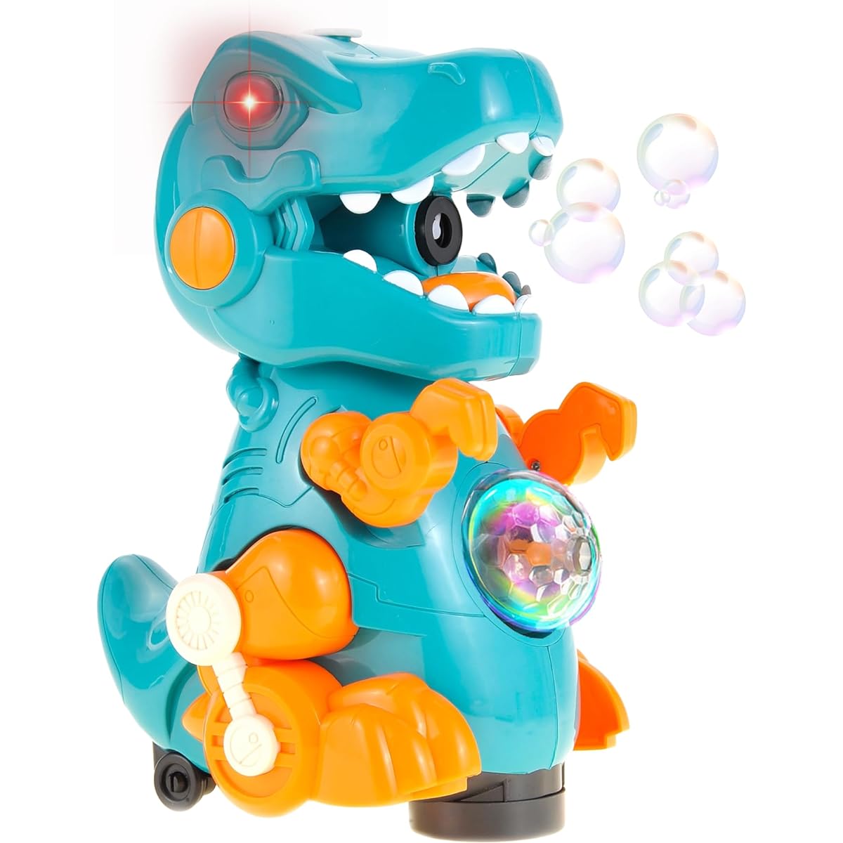 PowerTRC Dinosaur Bubble Machine Toy for Kids | Walking Bubble Maker Toy | Bubble Blower with Lights and Music | Indoor and Outdoor Party Supplies