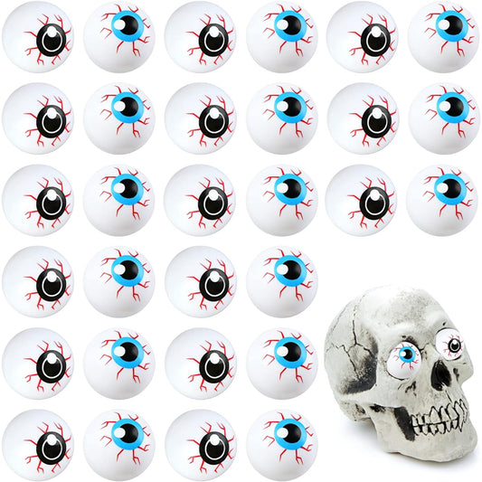 60pcs Plastic Halloween Eyeballs Scary Ping Pong Eyeballs Kids Toys 1" Fake Eyeballs Hollow Eyeballs Beer Pong Halloween Party Favors Goody Bag Fillers Halloween Terror Props Eyeballs