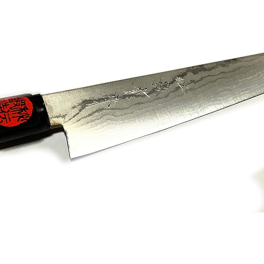 Kazuyuki Tanaka Knife Manufacturing [Made by Makoto] V-gold No. 10 laminated steel (Petty knife 150mm, Japanese style P handle, Nikumo natural whetstone piece included)