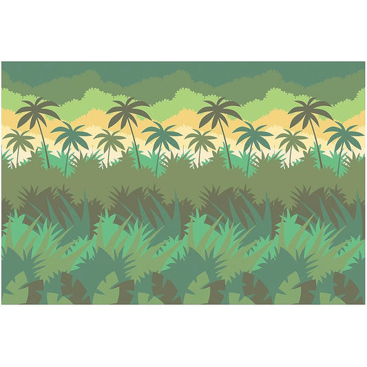 30ft x 8ft Plastic Jungle Safari Party Backdrop Banner
