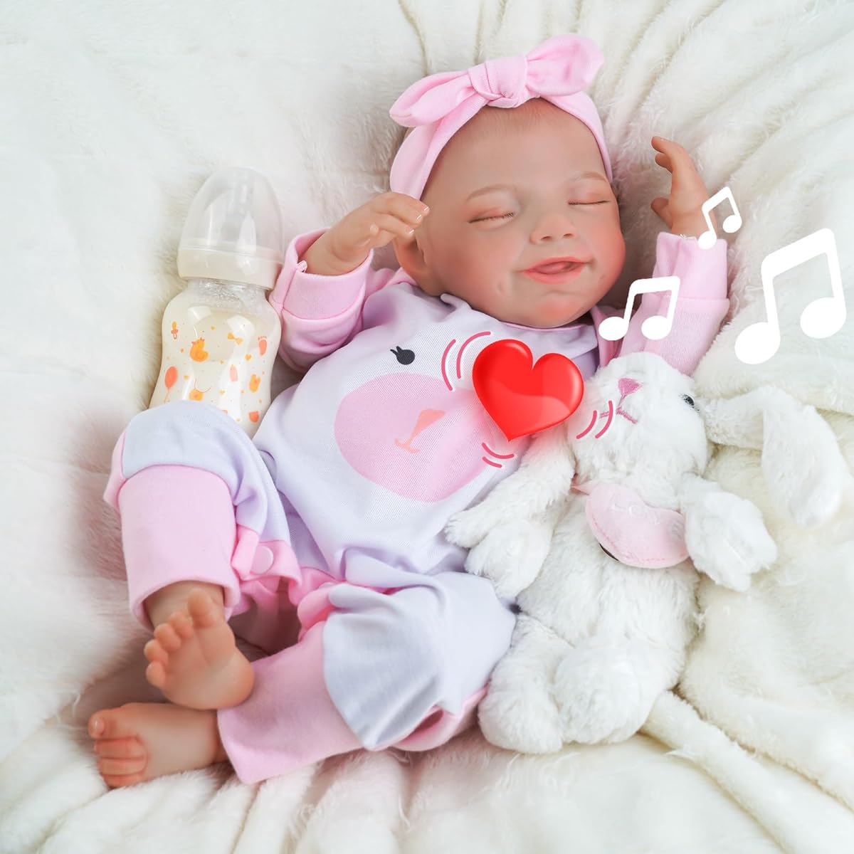 BABESIDE Realistic Baby Doll with Heartbeat 20 Inch Handmade Reborn Baby Doll Girl Crying Lifelike Baby Doll Ages 3+
