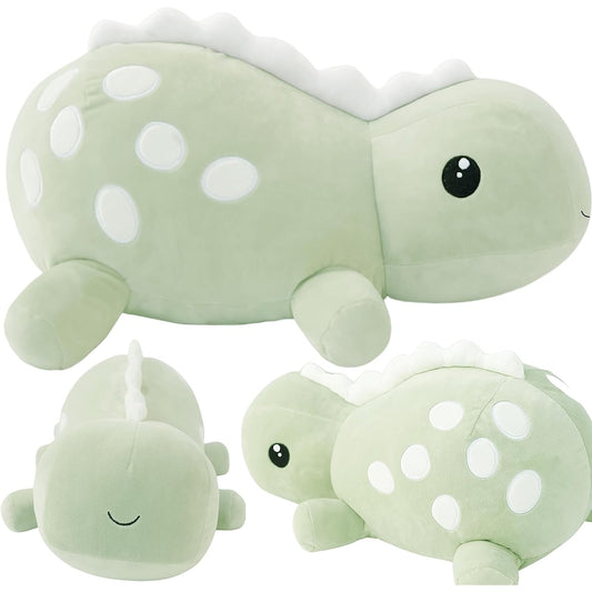 WOASIS Weighted Plush Toy 2.5lbs 16" Cute Soft Dinosaur Weighted Stuffed Animals for Kids Weighted Anxiety Plush Toy Pastel Green Weighted Plush Toy Birthday Gift