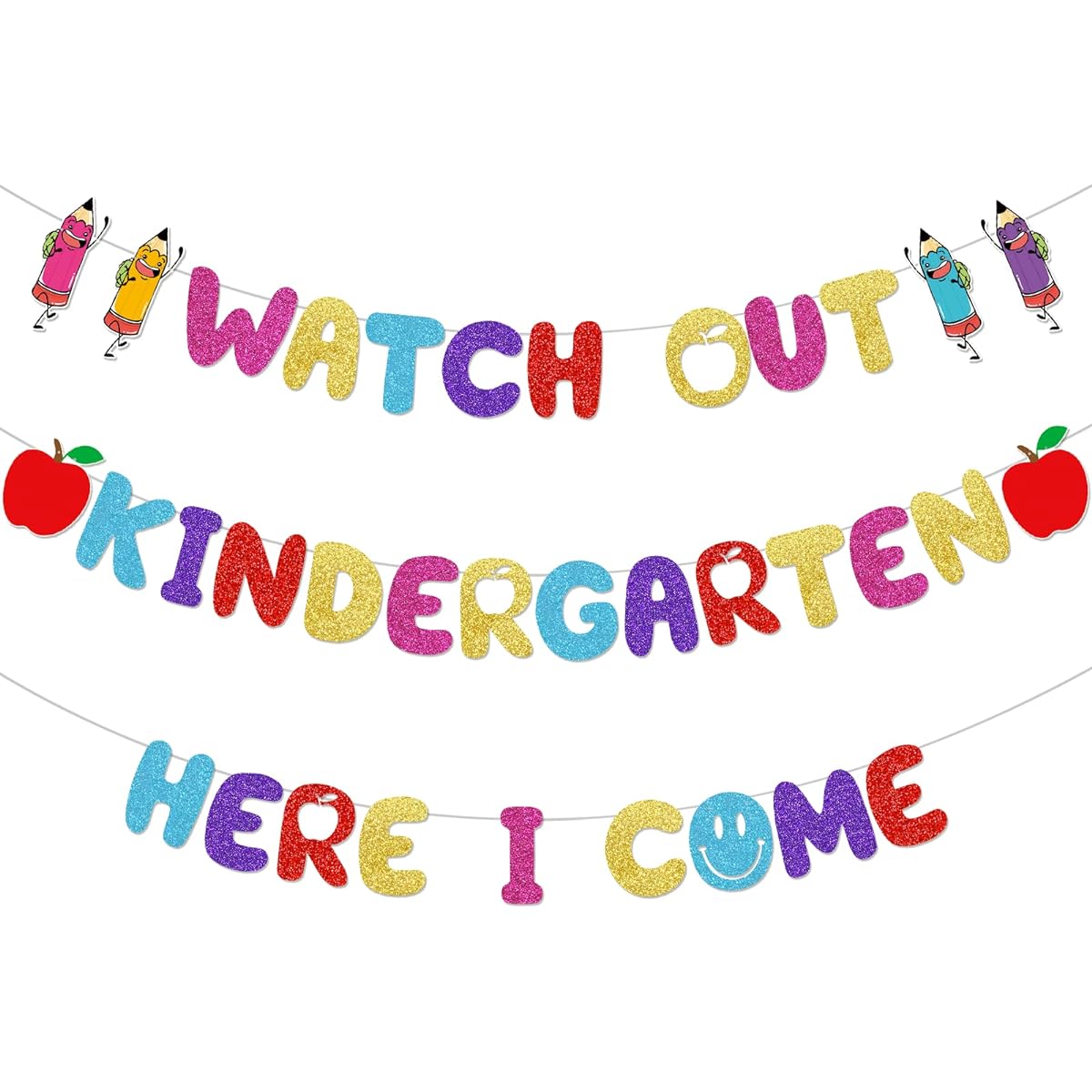 Watch Out Kindergarten Here I Come Banner Back to School Decorations Back to School Supplies First Day of Kindergarten Decorations Welcome to Kindergarten Decorations