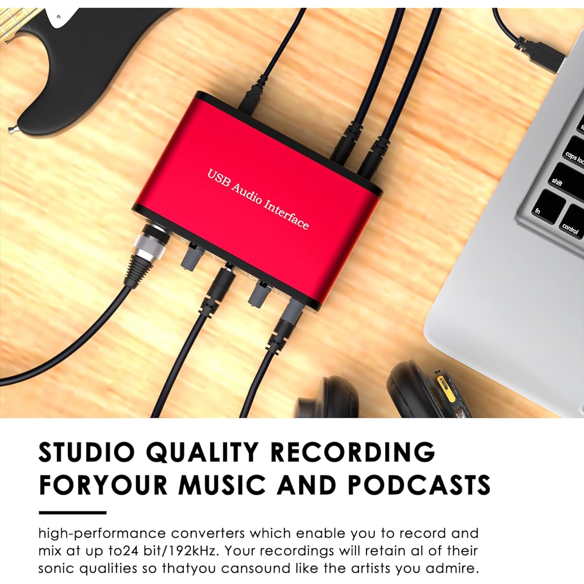 Audio Interface Solo Recording Podcast Streaming Recording Songwriting Streaming Podcast Plug and Play Noise Free XLR Audio Interface (#003)