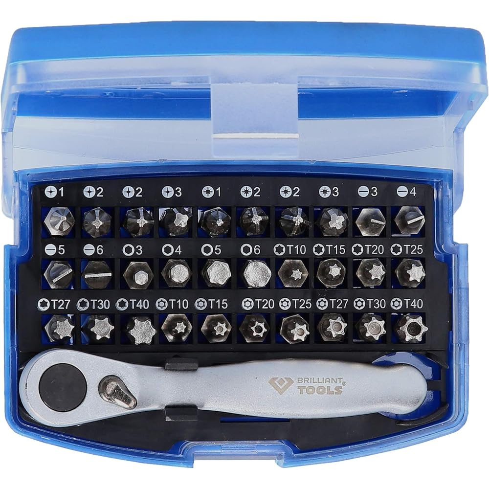 KS Tools Bit Set with Bit Reversal Ratchet 32 Pieces BT053532