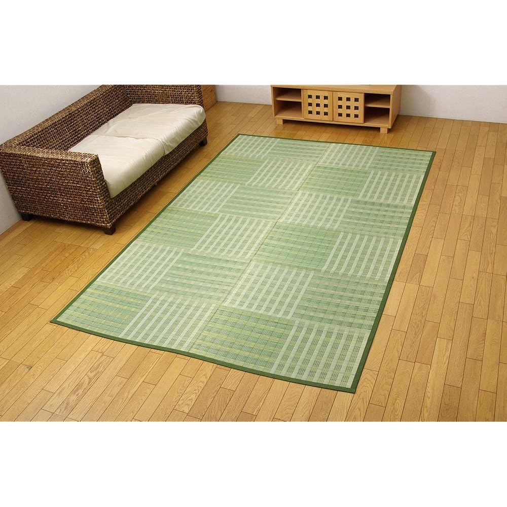 Ikehiko Corporation Igusa Hanagoza Carpet 3 tatami dk Peace Green Edoma 3 tatami Approx. 174 x 261 cm #4317553