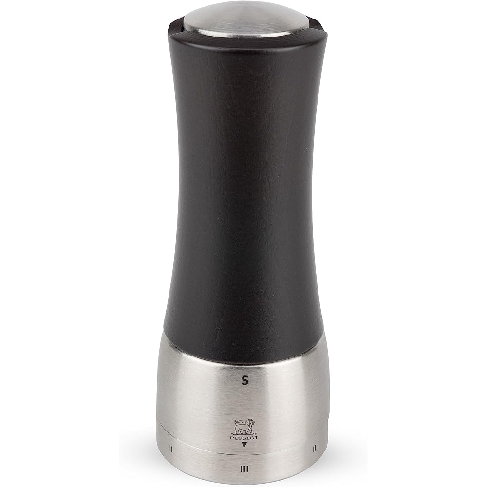 PEUGEOT Mill Salt Salt Mill Coarseness Adjustment Capacity 120g/21cm Manual Rock Salt Magnetic Lid Made in France Madras 21cm 25236
