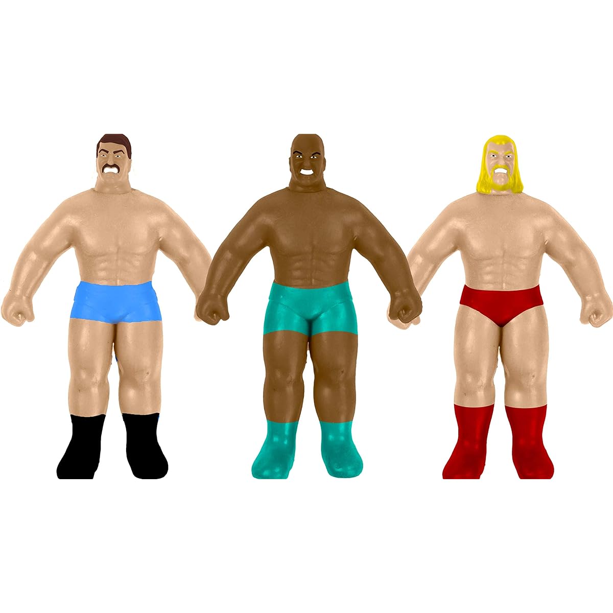 JA-RU Super Stretch Wrestler Action Toy Figures (12 Toys) Squishy Stretchman.Wrestling Toys for Kids.Stress Relief Fidget.Classic Retro 90s Toys Nostalgia.4307-12p