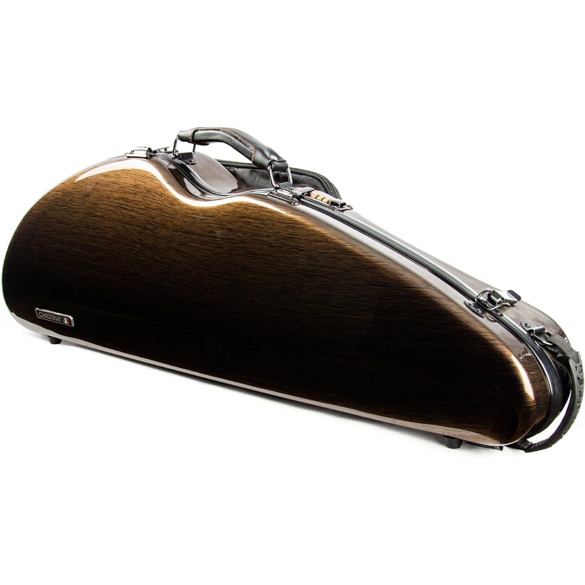 Christina carbon fiber semicircular violin case with hygrometer Qinfubao password lock (dark gold)