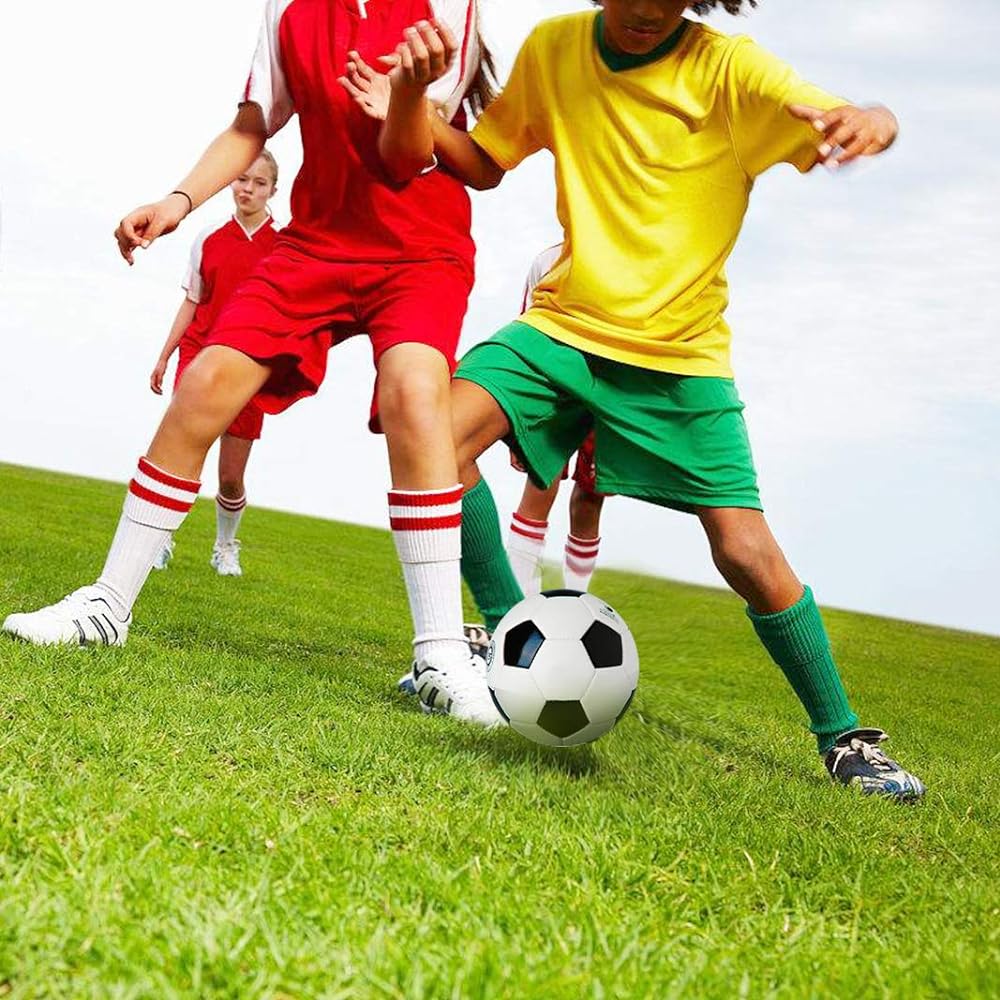 Soccer Ball No. 3 Certification Ball Air Pump for Children, Elementary School Students, Junior High School Students, Junior High School, High School, University, Practice Matches, Soccer Tournaments, Lightweight, Black and White, No. 3