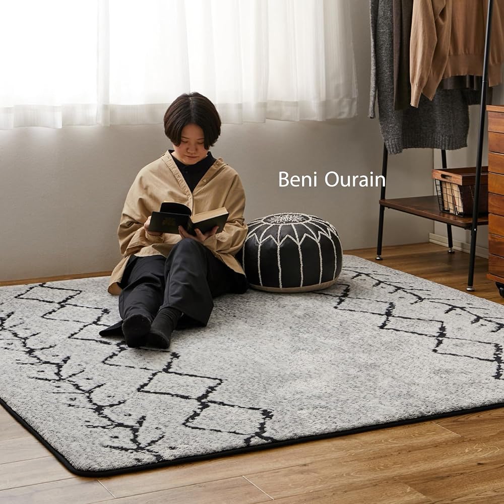 Hagiwara Rug Hot Carpet Cover Gray Approx. 200 x 240cm "Beniwallen" Plump Simple Beniwallen Style Monotone Moroccan