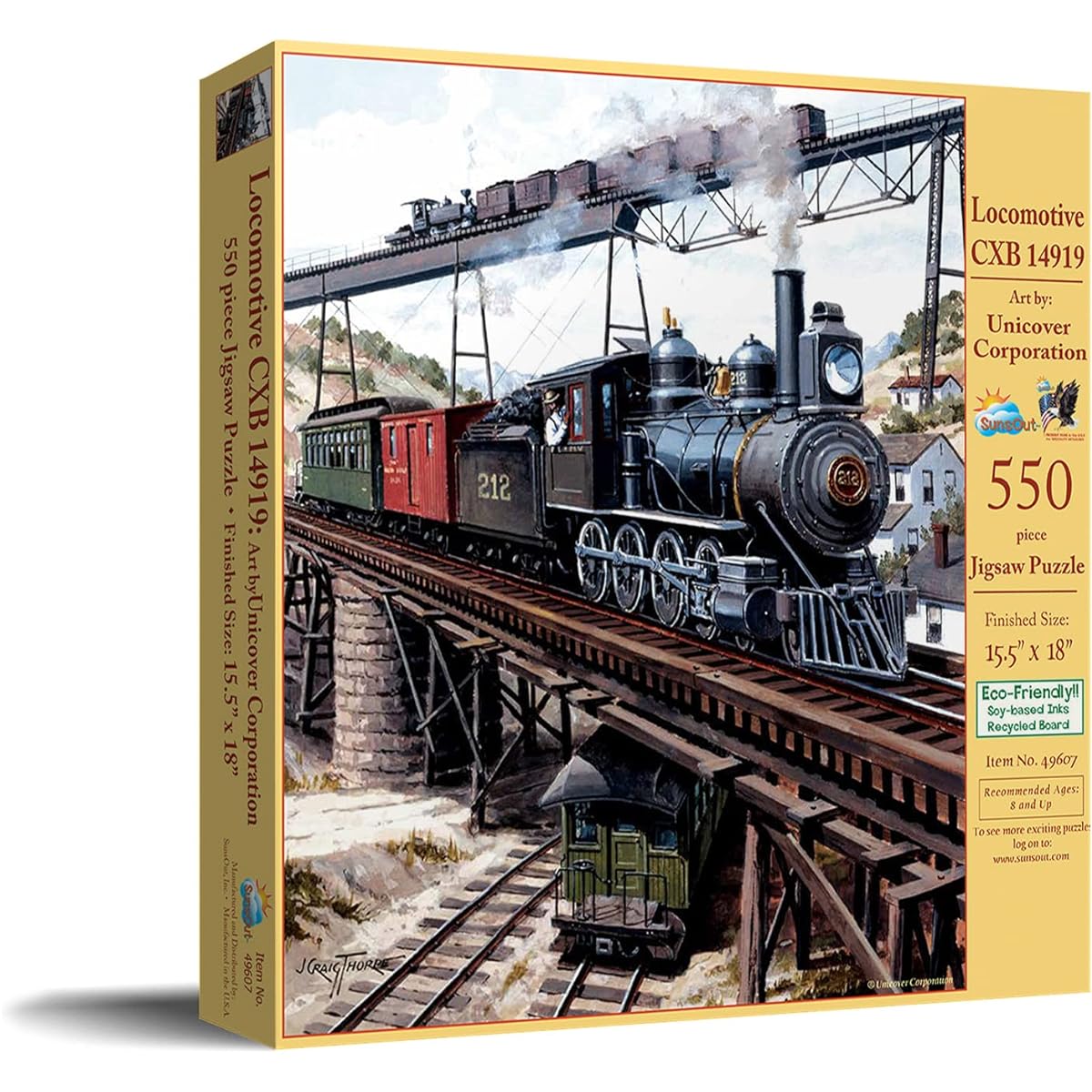 SUNSOUT INC Locomotive GXB 14919 550 Piece Jigsaw Puzzle